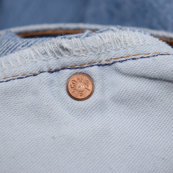 Levis 505 Denim Jeans Vintage 2000 Y2K Blue Medium Wash Cotton High Rise - Picture 12 of 16